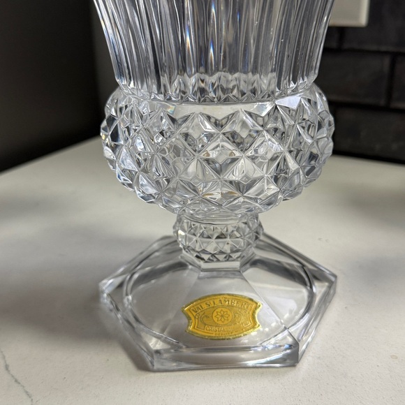 Vintage Val Saint Lambert crystal vase, in the Wagram pattern made in Belgium - Picture 2 of 7